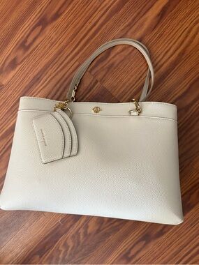 Nanette Lepore Cream Satchel with Matching Card Holder